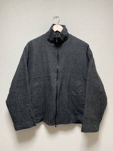 [MARKA] 19AW 定価50,600 STAND COLLAR BLOUSON ウールチェック スタンドカラージャケット 1 グレー M19C-20BL01C 日本製 マーカ