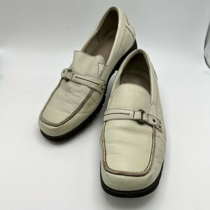 1円～　I-7　60　PEDALA ペダラ　ウォーキングシューズ　靴　ホワイト系　レザー　asics walking サイズ23.5cm