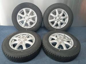 ★8-8.5分山★21年製★ ダンロップWINTER MAXX WM02 145/80R13　社外ホイール 13×4J +42 4H-100 4本セット スタッドレス 軽自動車等　G583