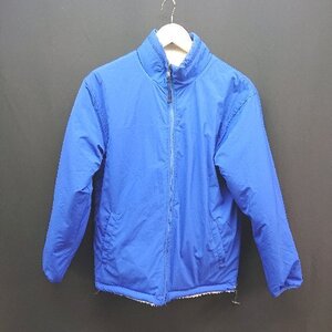 ◇ 美品 SHIPS×RUSSELL ATHLETIC 別注 長袖 リバーシブル ボアブルゾン サイズ無表記 推定M アイボリー ブルー レディース E