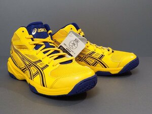 【タグ付】asics アシックス DUNKSHOT MB7 ダンクショットMB7 TBF138 0550 イエロー×ネイビー 24cm 送料別 バスケットボール ジュニア(札)