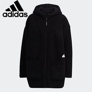 ★アディダス adidas 定価17600円 新品 レディース リバーシブル ボア フリース ロング ジャケット Lサイズ [HM2841-L] 二 弐★QWER★