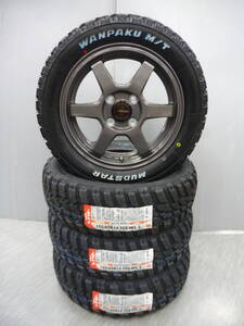 J-TECH S6ガンメタ&マッドスターM/T★155/65R14★ホワイトレター★新品タイヤホイールセット★軽バン・軽トラ★G