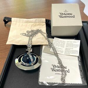 1円スタート 未使用品【Vivienne Westwood ヴィヴィアンウエストウッド】 ジャイアントオーブ ラインストーン ネックレス シルバー