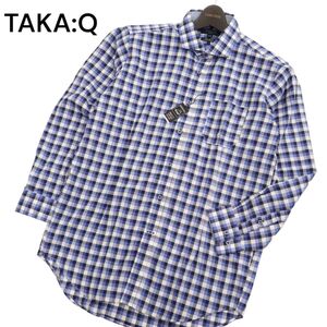 【新品 未使用】 TAKA:Q タカキュー 長袖 ノンアイロン 形態安定加工★ チェック シャツ Sz.LL　メンズ 大きいサイズ　C4T01679_2#C