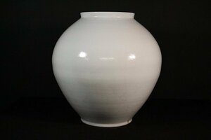 ☆百合☆李朝白磁大壷　朝鮮美術　分院　高さ約53.2cm　（検）花瓶 大壺 骨董 古玩 李朝 朝鮮