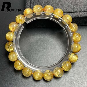 絶賛 EU製 定価19万円★ROBEAN・極!極満針ルチルクォーツ★ブレスレット パワーストーン 天然石 綺麗 金運 お守り 9.4-9.8mm M1017125