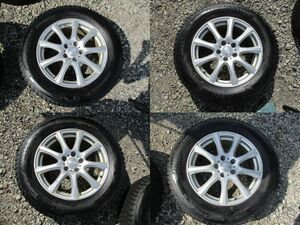 #N-602【2022年製造・溝あり】DUFACT アルミホイール 5穴 PCD114.3 スタッドレスタイヤ付き 4本set BRIDGESTONE BLIZZAK DM-V3 225/65R17