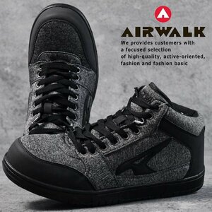 安全靴 メンズ エアウォーク AIR WALK セーフティーシューズ ミッドカット スニーカー 靴 AW850 25.0cm グレー 新品 1円 スタート