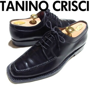 TANINO CRISCI タニノクリスチー ノルベジェーゼ製法 Uチップ レザー シューズ 8 黒 ブラック