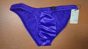 TM COLLECTION 光沢 つやつや ウェット YKS Bulge Style Sexy HB ハーフバック フルシーム HB ビキニ ブリーフ ブルー パープル 紫 Mサイズ