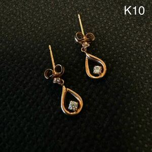 K10 ピアス　4℃ ゴールド　10金　アクセサリー　ストーン　石　