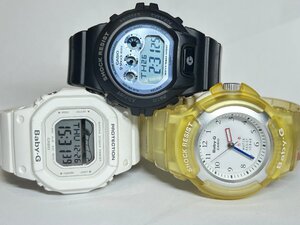 稼働品　CASIO カシオ Baby G/ベビーG/BLX-560・GMN-692・BG-201N 3点セット 送料無料　　　　　　G53