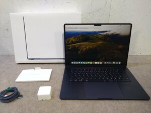 1円 美品 Apple MacBook Air (15インチ, M2, 2023) MQKW3J/A MacOS：Sonoma/M2/メモリ：8GB/SSD 256GB/充放電6回
