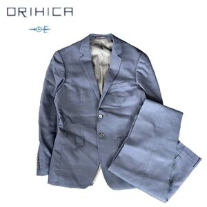 【美品】 ORIHICA オリヒカ スーツ セットアップ ジャケット パンツ 8652092S 長袖 ネイビー チェック メンズ Y5 中古