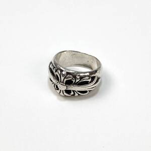 Chrome Hearts / クロムハーツFLRL CRS フローラルクロスリング 15号 SSM4465 シルバー925 FLORAL CROSS RING 指輪 フラワー