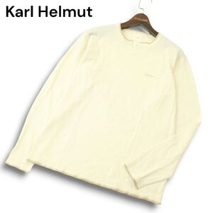 Karl Helmut カールヘルム 秋冬★ クルーネック セーター ニット 長袖 ロゴ刺繍 リラックスフィット 日本製 Sz.L メンズ　A4T11597_B#K