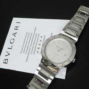 美品 BVLGARI ブルガリブルガリ BB42SS ホワイト文字盤 メンズサイズ 自動巻 純正内外箱あり 国際保証書あり 本物