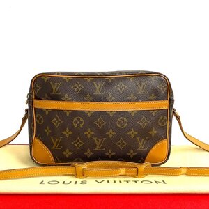 極 美品 希少品 LOUIS VUITTON ルイヴィトン トロカデロ モノグラム レザー 本革 ショルダーバッグ ポシェット ブラウン 茶 23455