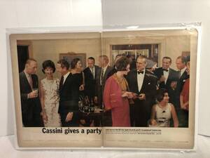 1962年3月23日号LIFE誌広告切り抜き1ページ【Cassini gives a party /Vat 69,light Scotch】アメリカ買い付け品ビンテージバーお酒カフェ