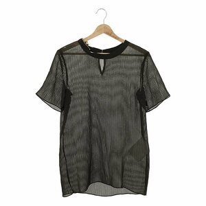 sacai / サカイ | 2020SS | Chiffon×Cotton Jersey Pullover シフォン コットン プリーツ レイヤード 半袖 カットソー | 4 | カーキ