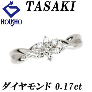 年末大感謝祭【最大40%OFF】タサキ 田崎真珠 ダイヤモンド 0.17ct Pt900 花 フラワー 植物 ツイスト 透かし 送料無料 美品 中古 SH120101