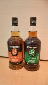 スプリングバンク15年 aged 15 years、スプリングバンク10年 aged 10 years, 各1本 SPRINGBANK 未開栓 スプリングバンク 700ml