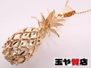 クレア 美品 Crea 14K YG パイナップル ペンダント ネックレス ハワイアンジュエリー