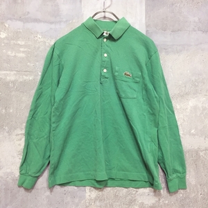 vintage◆CHEMISE lacoste◆LACOSTE/ラコステ 長袖 ポロシャツ コットン グリーン 緑 メンズ K161 ｃ4391