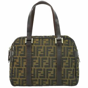 本物 フェンディ FENDI ズッカ ハンドバッグ ミニ ボストンバッグ キャンバス ブラウン 71‐16427‐0‐012