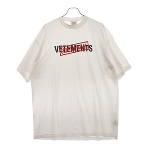 VETEMENTS ヴェトモン CONFIDENTIAL LOGO T-SHIRT コンフィデンシャルロゴ半袖Tシャツカットソー ホワイト UA53TR460W