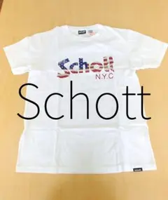 美品 USA製 Schott ショット ロゴ Tシャツ メンズ M 白 ホワイト