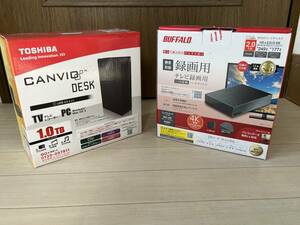 外付HDD BUFFALO バッファロー HD-LE2U3-BB 2TB 　TOSHIBA 東芝 CANVIO HD-ED1.0TK 1TB 動作品 中古