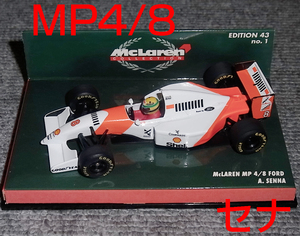 台紙日焼けあり バーコード仕様 1/43 マクラーレン フォード MP4/8 セナ 1993 McLaren FORD