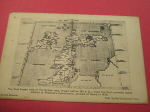 紀元１５０年以前イギリス諸島の地図　オックスフォード大学出版会アンティークポストカード 　Ｎｏ1902