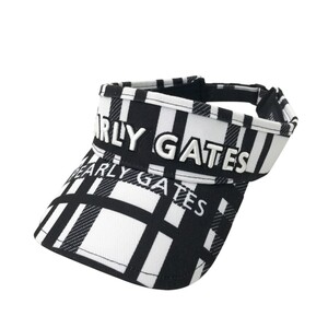 【1円】PEARLY GATES パーリーゲイツ サンバイザー チェック柄 ホワイト系 FR [240101296545]