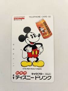 ディズニードリンク ミッキーマウス キッコーマン キャラクター 350g缶 50度 未使用品 テレカ テレホンカード テレフォンカード