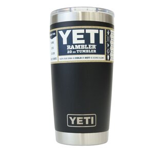 121437k4 展示未使用品 YETI イエティ RAMBLER 20オンス タンブラー ブラック アウトドア キャンプ用品 水筒 Iア3