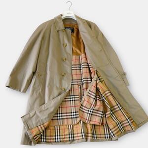 BURBERRY バーバリー　ライナー付　二点セット BBB55-940-72　OLD/ステンカラーコート/コットン/チェック　ホース　ボタン　ベージュ 2way