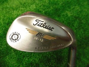 中古品 ヴォーケイデザインスピンミルド VOKEY DESIGN SPIN MILLED CC メッキ 58-12度 Dynamic Gold S200 シャフト