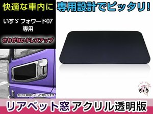 いすゞ ISUZU 07 フォワード リアベッド窓 寝台窓 スモーク 透明 アクリル デコトラ アクリル透明板 貼付タイプ