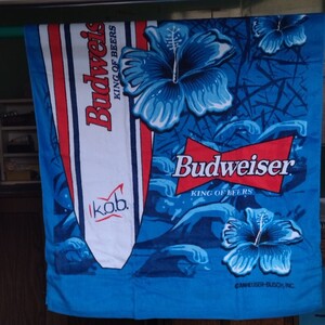 Budweiser　バドワイザー　オリジナルライセンス　敷タオル　大型タオルケット　75x150cm アンハイザー・ブッシュビール　レトロ　コットン