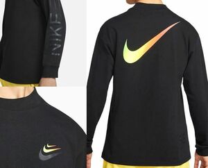 2XL ナイキ ヘビーウェイト ビッグ スウッシュ LS トップ 検 SWOOSH×11 厚手 ロンT トレーナー スウェット ビッグ 長袖 Tシャツ 黒 XXL