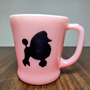 ファイヤーキング FIRE KING ピンクプードルコーヒーショップ PINK POODLE COFFEE SHOP マグカップ マグ アドバタイジング