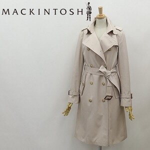 ◆MACKINTOSH LONDON マッキントッシュ ロンドン チェック柄ウールライナー付 コットン トレンチ コート ライトベージュ 38