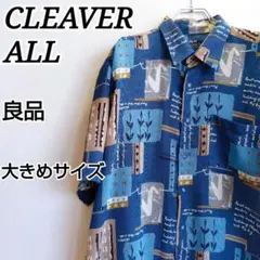 良品✨クレバーオール　半袖シャツ　総柄　大きめ英字　日本製