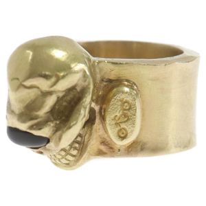 STOP LIGHT ストップライト K18 Skull Ring 全金スカルリング ※オニキスカスタム