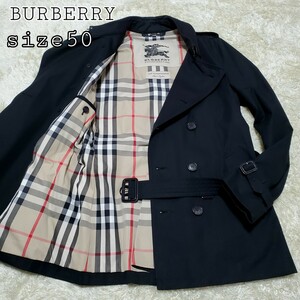 《未使用に近い》BURBERRY　トレンチコート　サンドリンガム　ノバチェック 黒 ブラック ベルト