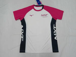 213　ミズノ（MIZUNO） N-XTプラクティス半袖Tシャツ　白紺（L）