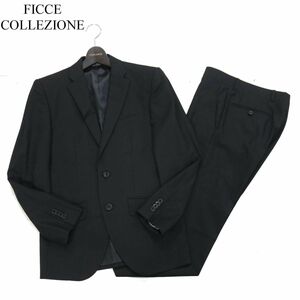 FICCE COLLEZIONE フィッチェ コレツィオーネ ヨシユキコニシ 通年 2B チェック セットアップ スーツ Sz.88Y3　メンズ 黒　I3T01080_9#O